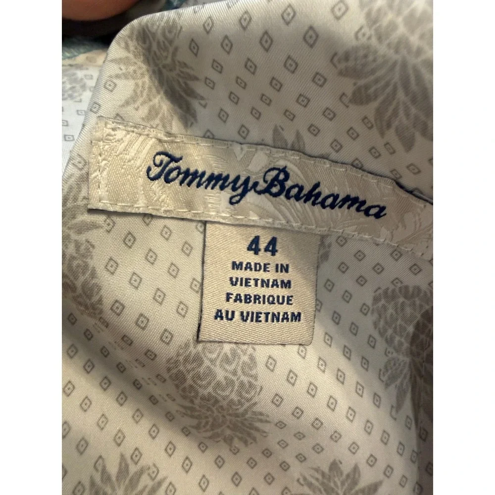 Tommy Bahama Mens Plaid Golf Shorts Size 44 Blue Gingham Stretch Waistband